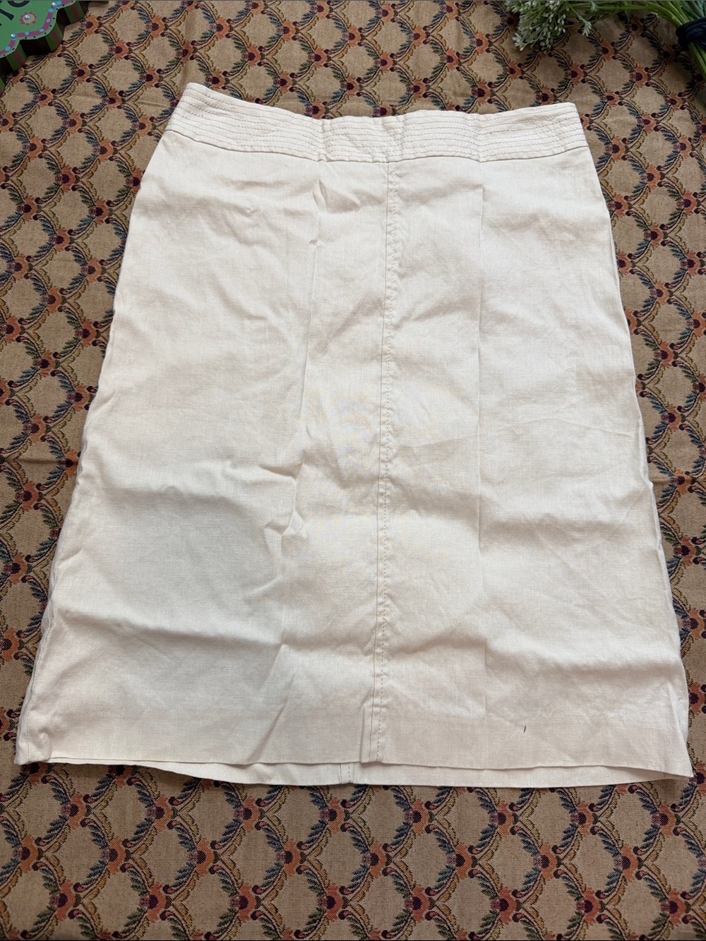 linen blend pencil skirt